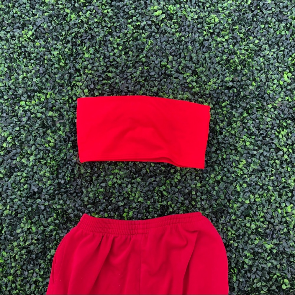 Red tube top